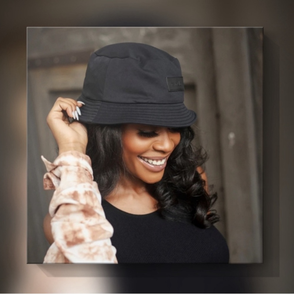 Hairbrella Unisex Bucket Hat black sat lined waterproof - Picture 3 of 4